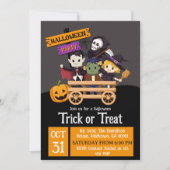 Schattigee spookachtige moderne leuke Trick or tre Kaart (Voorkant)