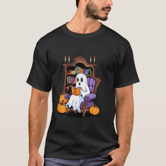 Schattigee spookboeken boek lezen kat grappig boek t-shirt (Voorkant)