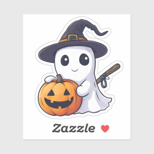 Schattigee spookheks met Jack-o-Lantern Sticker (Vel)