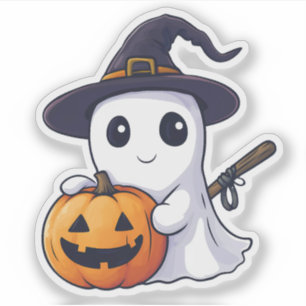 Schattigee spookheks met Jack-o-Lantern Sticker