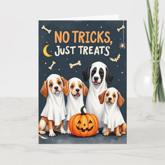 Schattigee spookhonden Grappige Halloween Kaart (Voorkant)