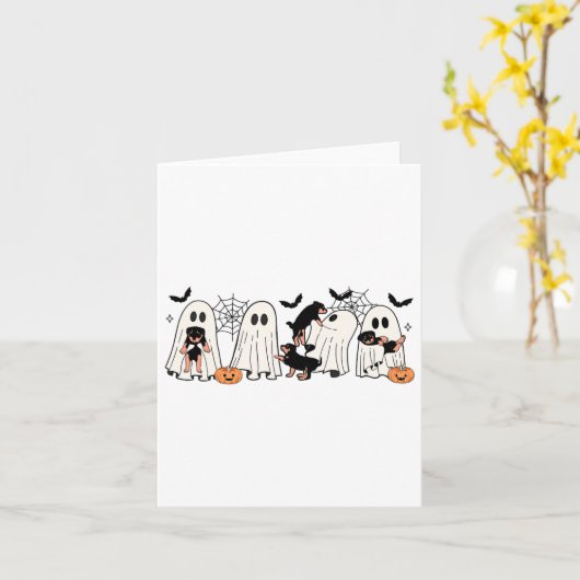 Schattigee spookhonden Hondenliefhebber Mannen Vro Kaart (Gele Bloem)