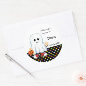 Schattigee spookjongen ronde sticker (Envelop)