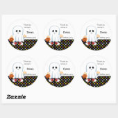 Schattigee spookjongen ronde sticker (Vel)