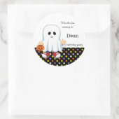 Schattigee spookjongen ronde sticker (Tas)