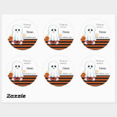 Schattigee spookjongen ronde sticker (Vel)