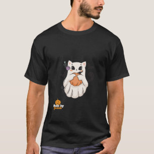 Schattigee spookkat met pompoen Spooky Halloween T-shirt