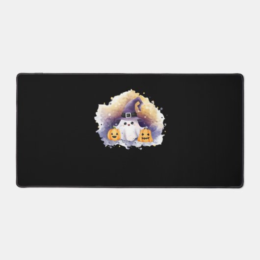 Schattigee spookkat met pompoenen - Kawaii Hallowe Bureaumat (Voorkant)