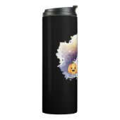 Schattigee spookkat met pompoenen - Kawaii Hallowe Thermosbeker (Gedraaid links)