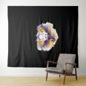 Schattigee spookkat met pompoenen - Kawaii Hallowe Wandkleed (In Situ (horizontaal))