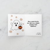 Schattigee spookkat pompoen bloemen gelukkig hallo kaart (Binnen)