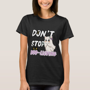Schattigee spookkat "Stop niet met boe-leven" Hall T-shirt