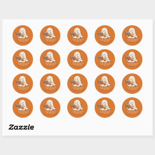 Schattigee spooklezer ronde sticker (Vel)