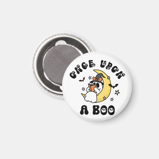 Schattigee spooklezing Once Upon a Boo Magneet (Voorkant / Achterkant)