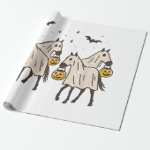 Schattigee Spookpaarden Halloween Trick or treat Cadeaupapier (Uitgerold)
