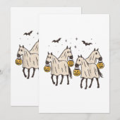 Schattigee Spookpaarden Halloween Trick or treat Kaart (Voorkant / Achterkant)