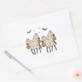 Schattigee Spookpaarden Halloween Trick or treat Ronde Sticker (Envelop)