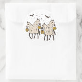 Schattigee Spookpaarden Halloween Trick or treat Ronde Sticker (Tas)