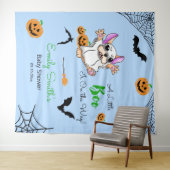 Schattigee spookpompoenen Halloween Baby shower Ac Wandkleed (In Situ (horizontaal))