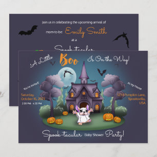 Schattigee spookpompoenen Halloween Baby shower In Kaart