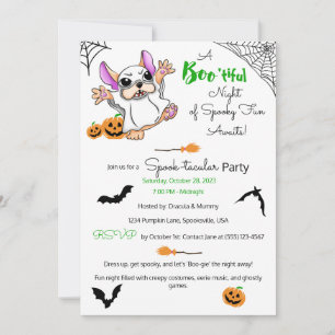Schattigee spookpompoenen Halloween Party Kaart