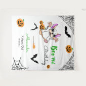 Schattigee spookpompoenen Halloween Verjaardagsach Wandkleed (Voorkant (horizontaal))