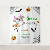 Schattigee spookpompoenen Halloween Verjaardagsach Wandkleed (Voorkant)