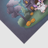 Schattigee spookpompoenen Haunted House Halloween Tissuepapier (Detail)