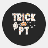 Schattigee spookpompoentruc of PT fysiotherapie HA Ronde Sticker (Voorkant)