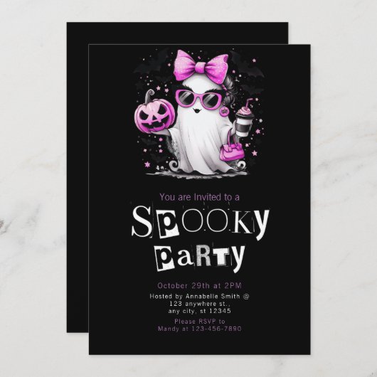 Schattigee spooksterren minimalistisch Halloween f Kaart (Voorkant / Achterkant)