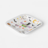 Schattigee Spooktaculaire Halloween Waterverf Papieren Bordje (Gebogen)