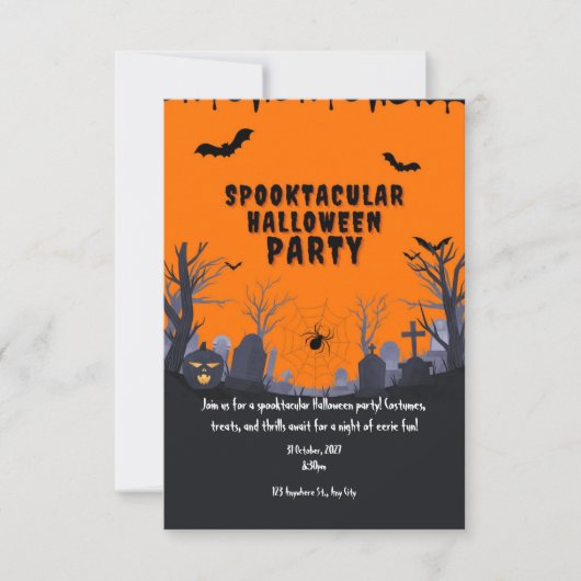 Schattigee spooktaculaire oranje spook Halloween f Kaart (Voorkant)