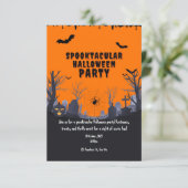 Schattigee spooktaculaire oranje spook Halloween f Kaart (Staand voorkant)