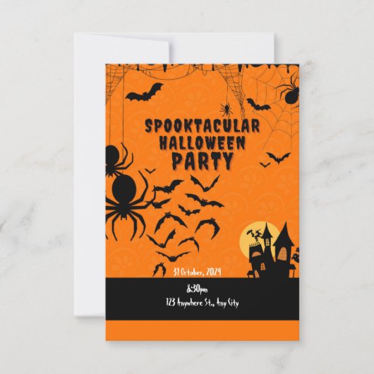 Schattigee spooktaculaire oranje spook Halloween f Kaart (Voorkant)