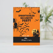 Schattigee spooktaculaire oranje spook Halloween f Kaart (Staand voorkant)