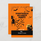 Schattigee spooktaculaire oranje spook Halloween f Kaart (Voorkant / Achterkant)
