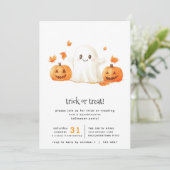 Schattigee spooktaculaire truc of behandelende par kaart (Staand voorkant)