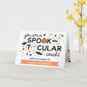 Schattigee Spooktacular Coach Happy Halloween Kaart (Gele Bloem)
