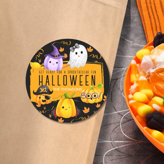 Schattigee Spooktacular Fun Halloween Night Ronde Sticker