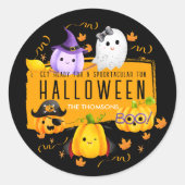Schattigee Spooktacular Fun Halloween Night Ronde Sticker (Voorkant)