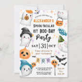 Schattigee Spooktacular Halloween 1e Verjaardag Sc Kaart (Voorkant)