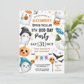 Schattigee Spooktacular Halloween 9e Verjaardag Sc Kaart (Staand voorkant)