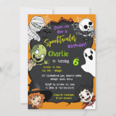Schattigee Spooktacular Halloween Monster Verjaard Kaart (Voorkant)