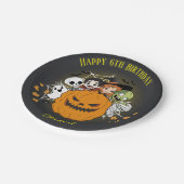 Schattigee Spooktacular Halloween Monster Verjaard Papieren Bordje (Gekanteld)