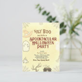 Schattigee Spooktacular Halloween Party Invitation Briefkaart (Staand voorkant)