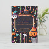 Schattigee Spooktacular Halloween Party Invitation Kaart (Staand voorkant)