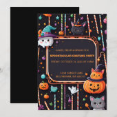 Schattigee Spooktacular Halloween Party Invitation Kaart (Voorkant / Achterkant)