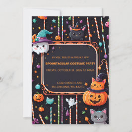 Schattigee Spooktacular Halloween Party Invitation Kaart
