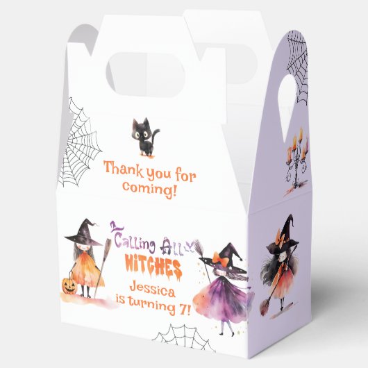 Schattigee Spooktacular Heksen Kostuum verjaardags Bedankdoosjes (Geopend)