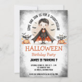 Schattigee Spooktacular Kinder Halloween Jongen Ve Kaart (Voorkant)